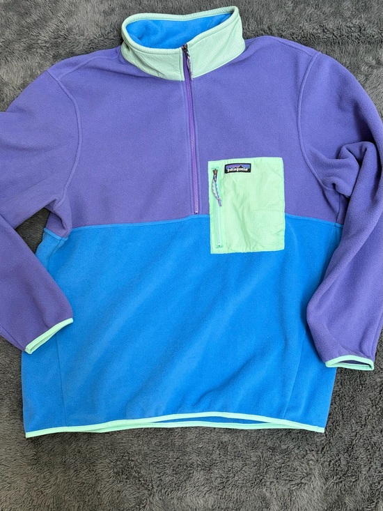 Patagonia Other - Patagonia Colorblock Half-Zip Pullover - Purple, Blue & Mint